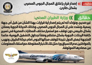 إغلاق المجال الجوي المصري .. شائعة