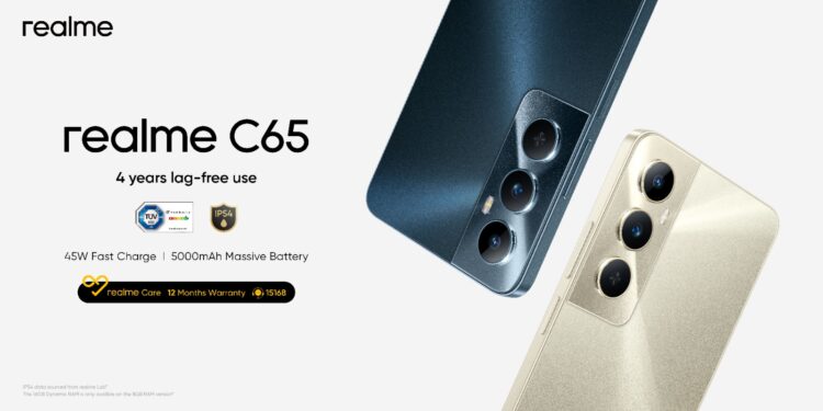 يعد realme C65 الأول في فئته بتقنية شحن بقوة 45 وات وأداء متميز