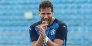 رمضان صبحي لاعب بيراميدز يشارك مع الفريق في مباراة الأهلي القادمة