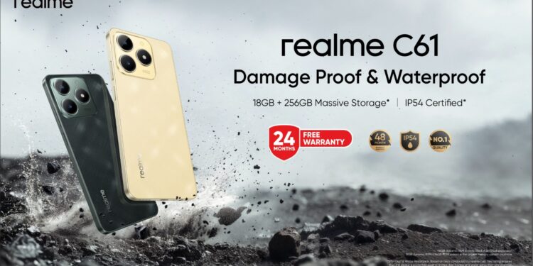 اطلاق هاتف realme C61 ذو المتانة المطلقة بضمان 24 شهرًا