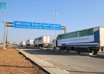 60 شاحنة إغاثة سعودية تعبر منفذ نصيب الحدودي للشعب السوري