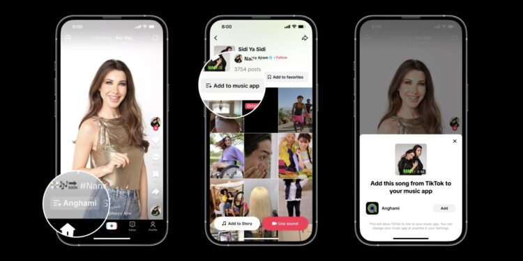 تيك توك وأنغامي يُتيحان الاستماع لألبوم نانسي عجرم الجديد مع ميزة “الإضافة إلى تطبيق الموسيقى