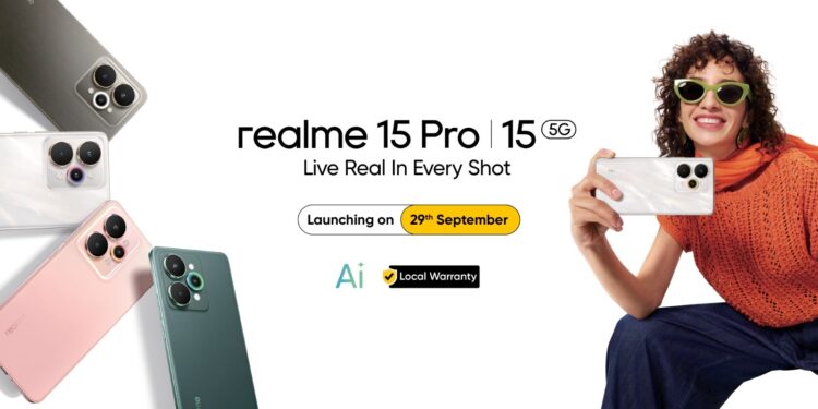 اطلاق realme 15 5G Pro الأفضل في فئته بكاميرا Sony IMX896 المتطورة