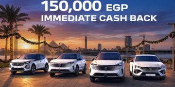 بيجو تحتفل بالعام جديد ب150,000 جنيه كاش باك على جميع موديلات 2026