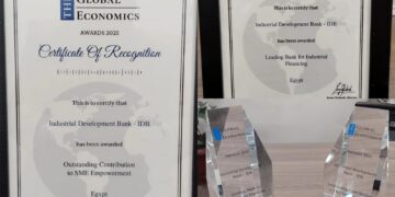 بنك التنمية الصناعية يحصد جائزتين من The Global Economics Awards 2025