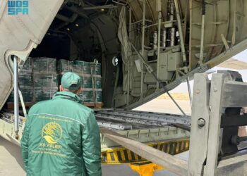 مطار العريش يستقبل الطائرة السعودية رقم 83 لإغاثة الفلسطينين