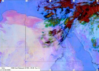 سقوط أمطار خفيفة على مناطق من السواحل الشمالية وشمال الوجه البحري